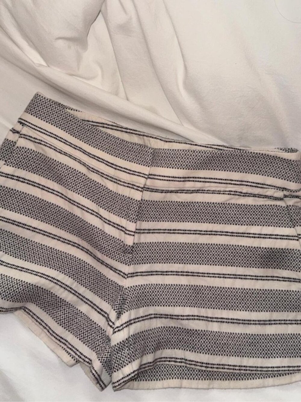 LOFT black and white striped shorts
